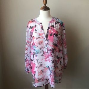Watercolor 3/4 Sleeve Blouse